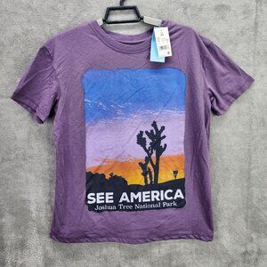Womens Joshua Tree National Park Shirt See America Purple Boyfriend Tee XS